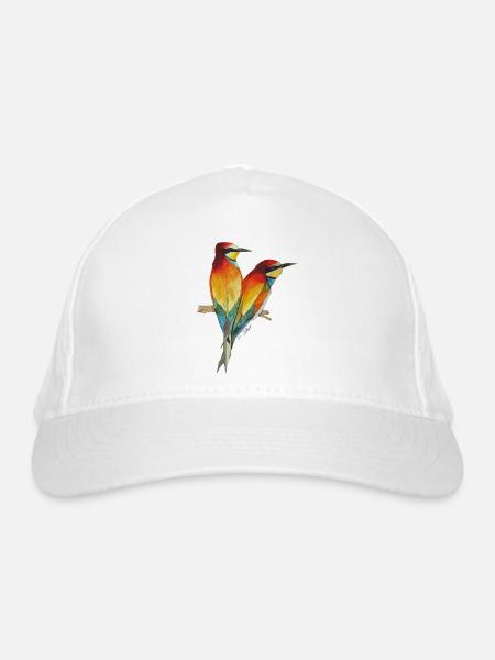 Bienenfresser Vögel Paradiesvogel - Bio-Baseballkappe - Weiß