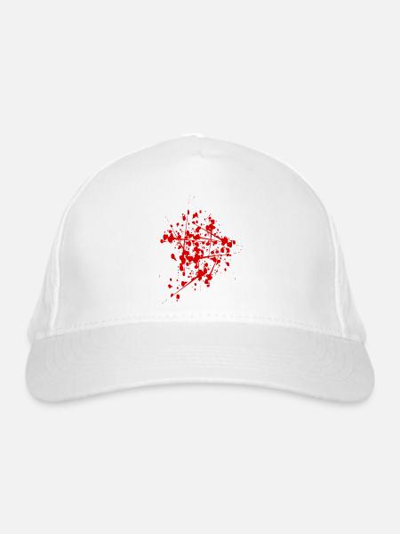 Halloween blood - Bio-Baseballkappe - Weiß