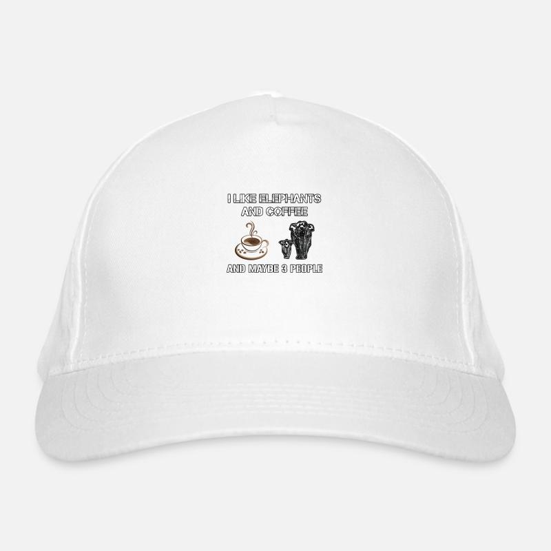 Elephants Coffee and 3 People Organic Baseball Cap