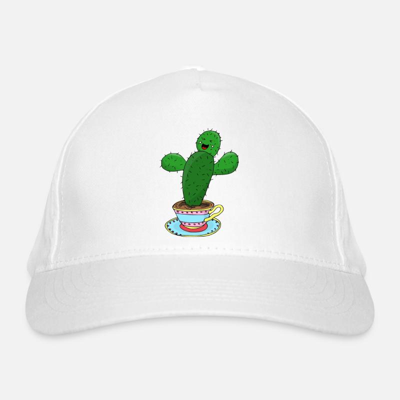 Cactus in cup funny positive vibes illustration Organic Baseball Cap