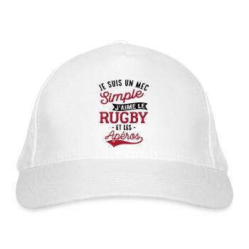 Rugby Et Apéro Cadeau Homme Humour Rugby - Casquette classique bio - blanc - Devant