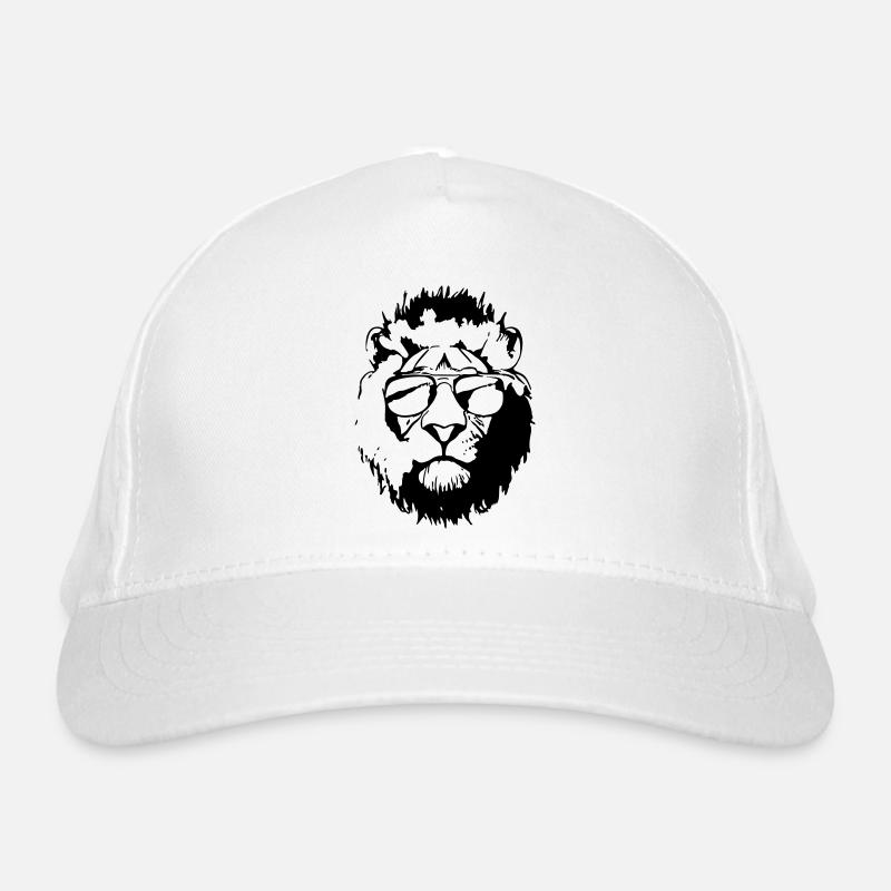 Lion avec lunettes de soleil Idée cadeau Lion Casquette classique bio