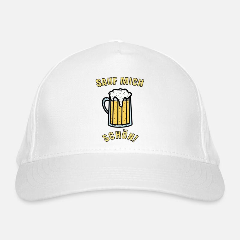 Sauf mich schön! - Bio-Baseballkappe - Weiß