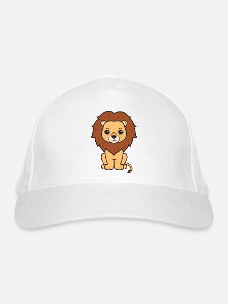 Löwe Löwen - Bio-Baseballkappe - Weiß