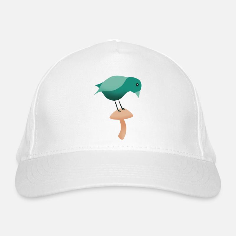 Ein Vogel auf einem Pilz Bio-Baseballkappe