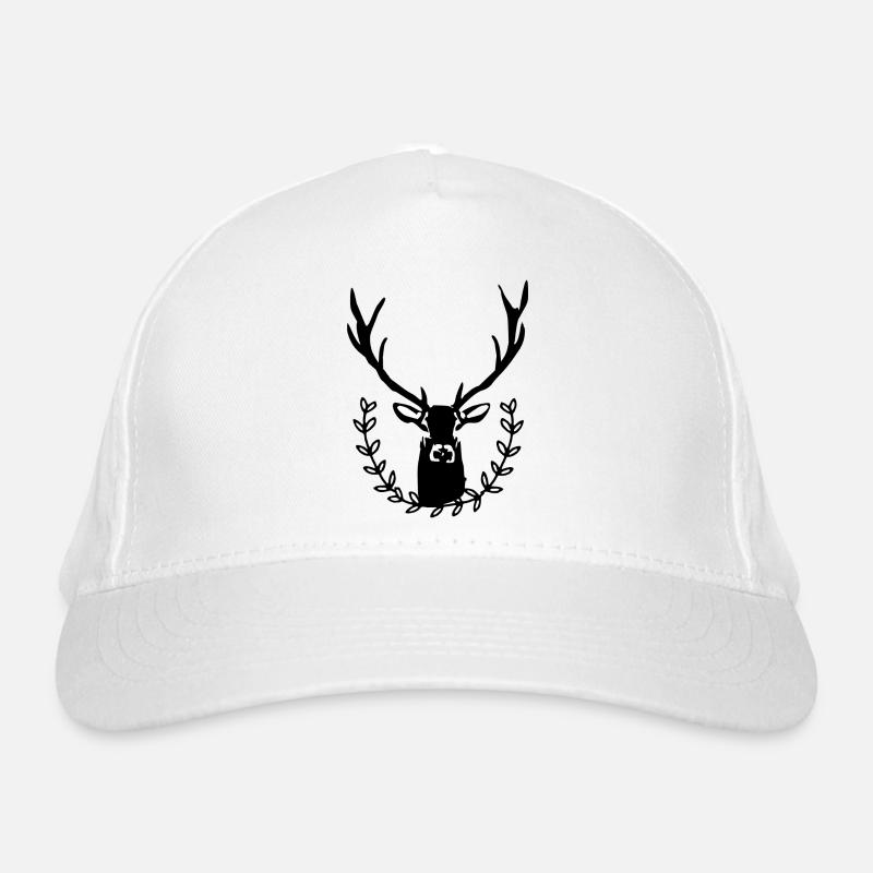 Hirsch mit Lorbeerkranz Bio-Baseballkappe