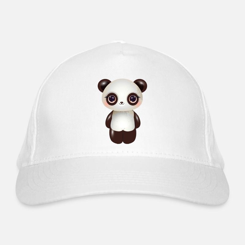 niedlicher Panda mit rosa Wangen im Comic Stil Bio-Baseballkappe