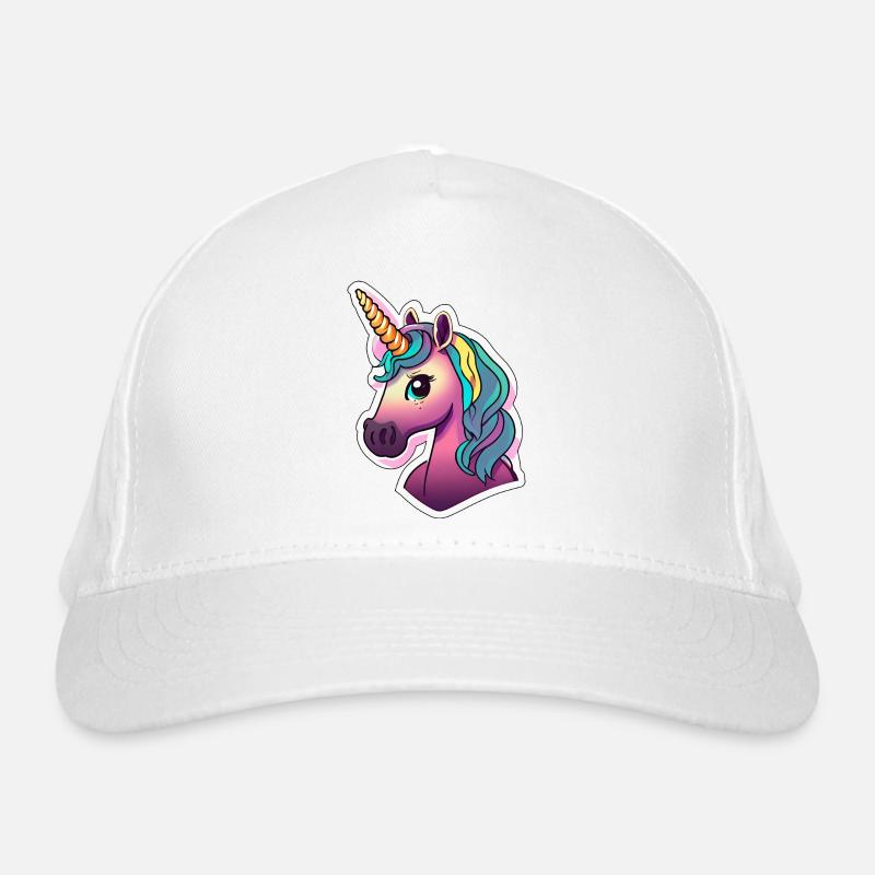 Regenbogen Einhorn für Mädchen Kinder Pferd Bio-Baseballkappe