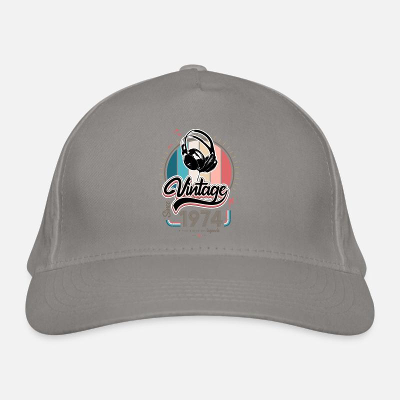 Vintage seit 1974 Kopfhörer Bio-Baseballkappe