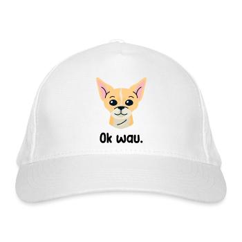 Ok wau mit Chihuahua Hundeliebhaber - Bio-Baseballkappe - Weiß - Vorne