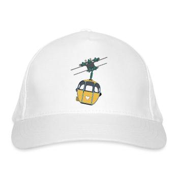 Seilbahn Gondel - Gelb Herz - Bio-Baseballkappe - Weiß - Vorne