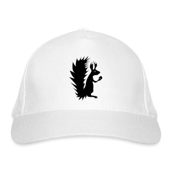 Funny Squirrel with Nut Autumn Forest Gathering - Organic Baseball Cap - white - Front