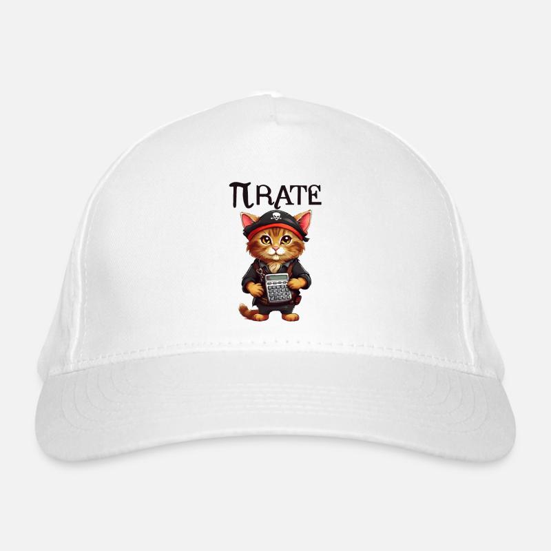 Pi day Pirate Cat Organic Baseball Cap