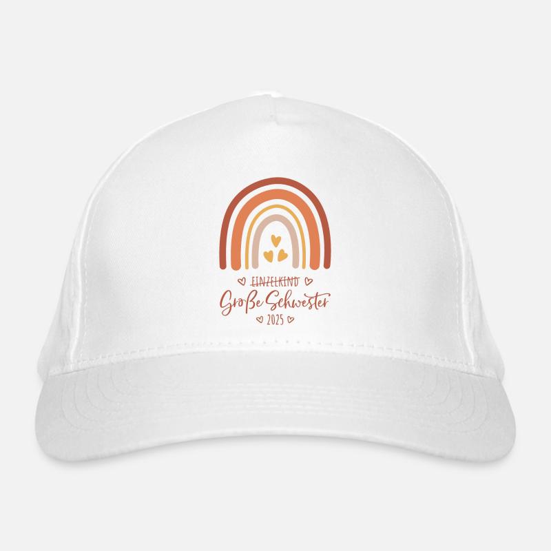 Boho Regenbogen Einzelkind Große Schwester 2025 Bio-Baseballkappe