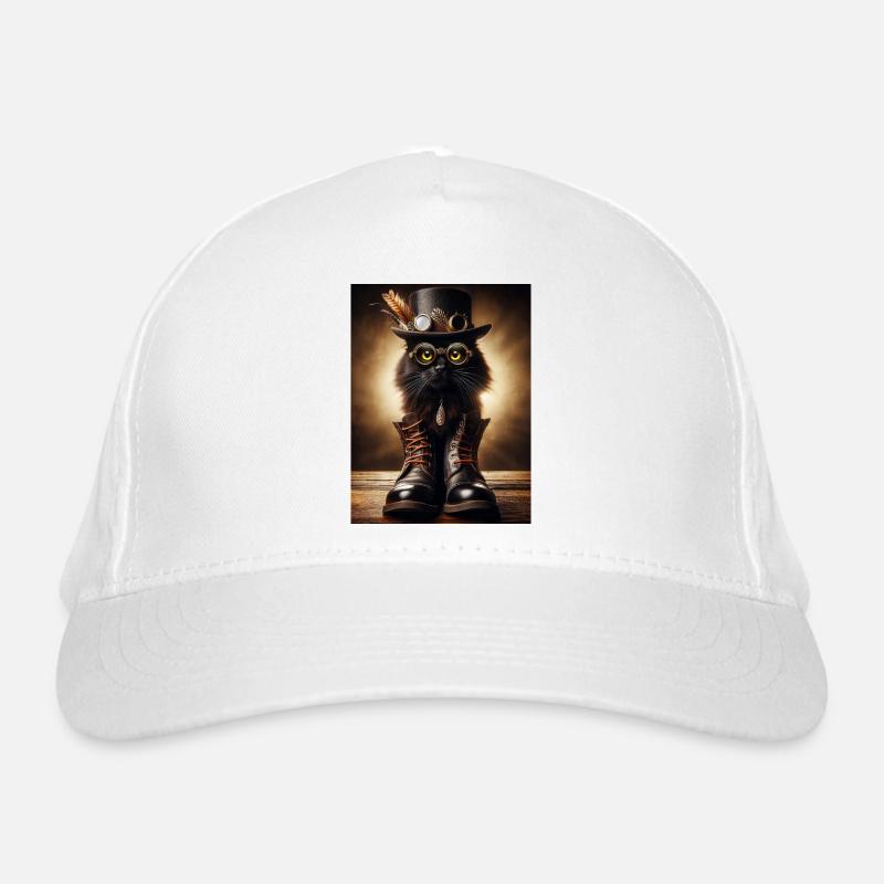 Chat noir Steampunk avec accessoires élégants Casquette classique bio