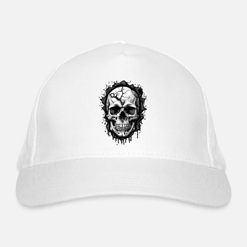 Dunkler Skull mit Flecken Bio-Baseballkappe