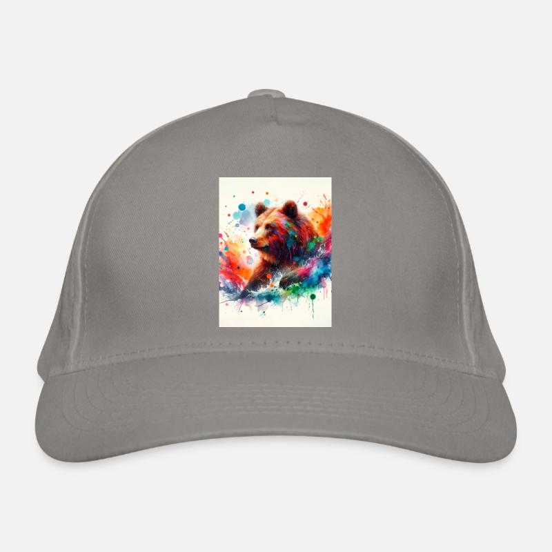 Bär im Aquarell Bio-Baseballkappe