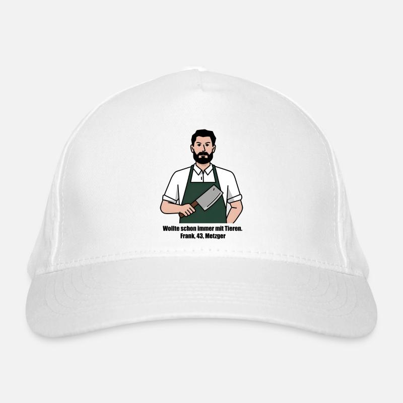 Metzger Shirt, Geschenk Für Metzger, Berufe - Bio-Baseballkappe - Weiß