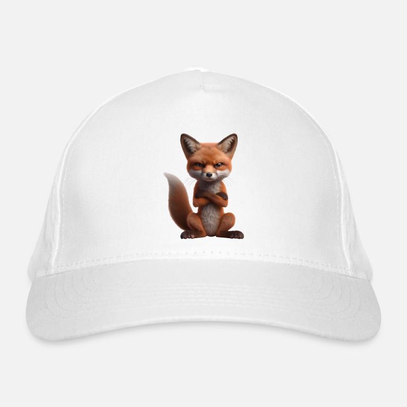 Fuchs grimmig 2 Bio-Baseballkappe