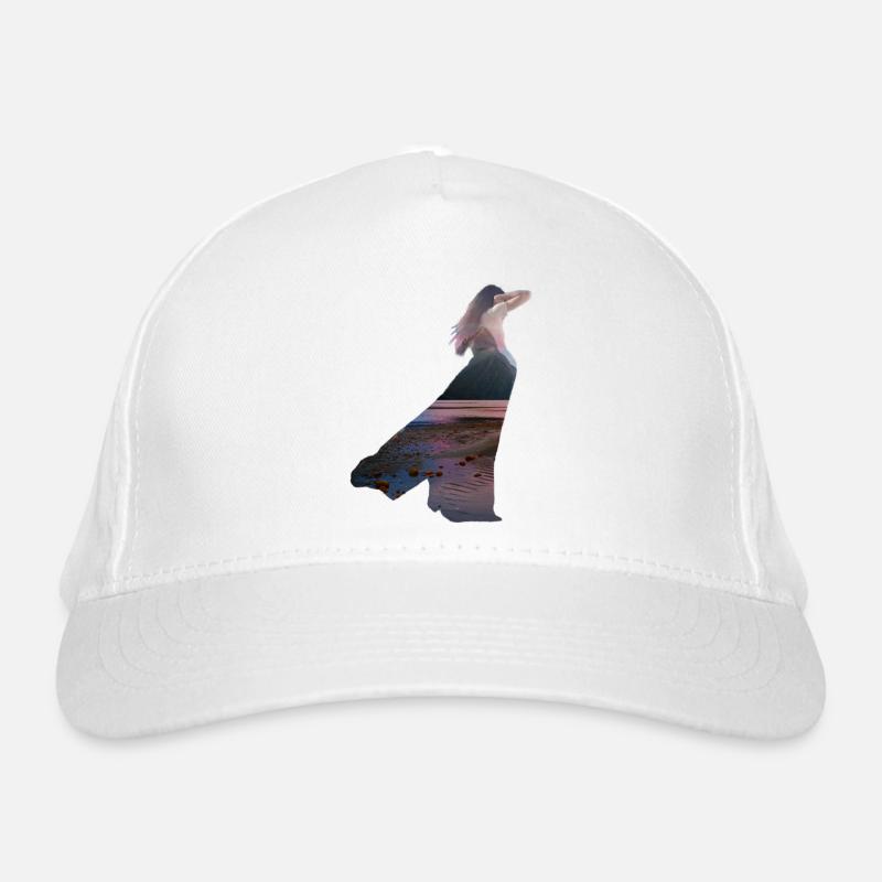 Frau mit Kleid Bio-Baseballkappe
