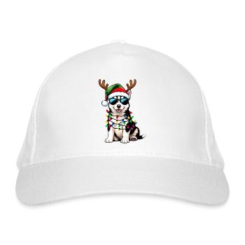 Christmas Husky - Organic Baseball Cap - white - Front