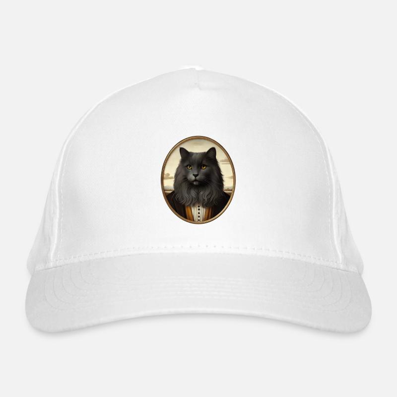 Portrait d’un chat noir de style Renaissance Casquette classique bio