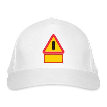 Avertissement : Autre danger - 2 lignes de texte propre ! Panneau de signalisation - Casquette classique bio - blanc - Devant