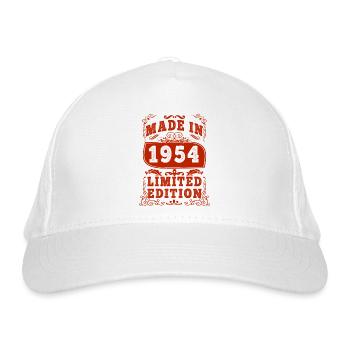 1954 Geburtstag 1954 Jahrgang 1954 Geburtstag - Bio-Baseballkappe - Weiß - Vorne