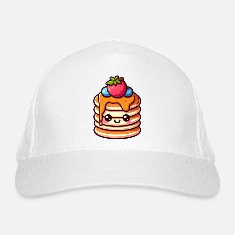 Kawaii Snack Stack T-Shirt Design - Bio-Baseballkappe - Weiß