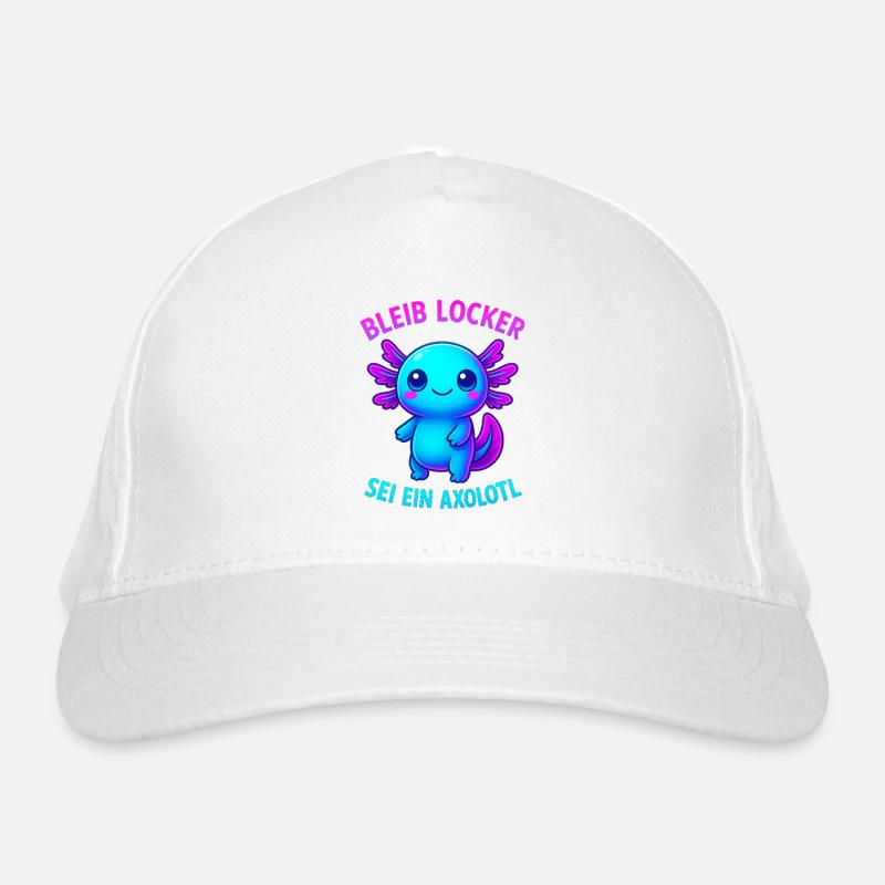 Bleib locker sei ein Axolotl | Neon Spruch Design Bio-Baseballkappe
