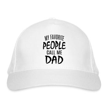 Vater Sohn Tochter Papa Töchter Lieblingsmenschen - Bio-Baseballkappe - Weiß - Vorne