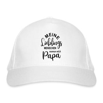 Papa Sohn Tochter Lieblingsmensch Töchter Söhne - Bio-Baseballkappe - Weiß - Vorne