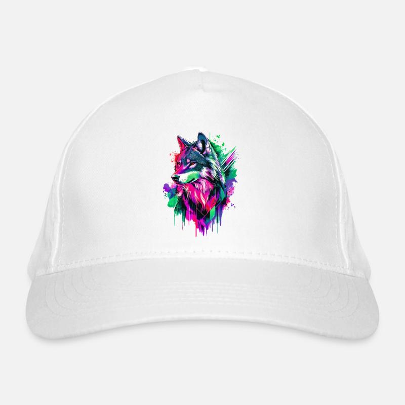Wolf Wolf Head Predator Forest Nature Wilderness Colorful Organic Baseball Cap