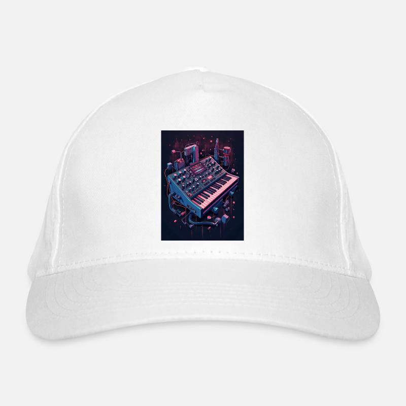 Futuristic Analog Syntheziser - Bio-Baseballkappe - Weiß