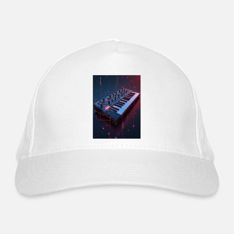 Futuristic Synthwave Music Console Organic Baseball Cap