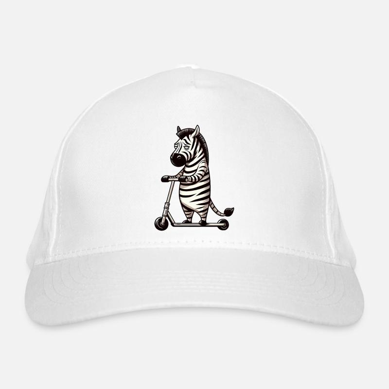 Witziges Zebra Roller Scooter Langeweile Cartoon Bio-Baseballkappe