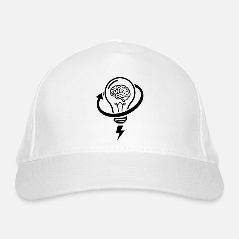 Gehirn und Lampe – Brainstorming-Sitzung Bio-Baseballkappe