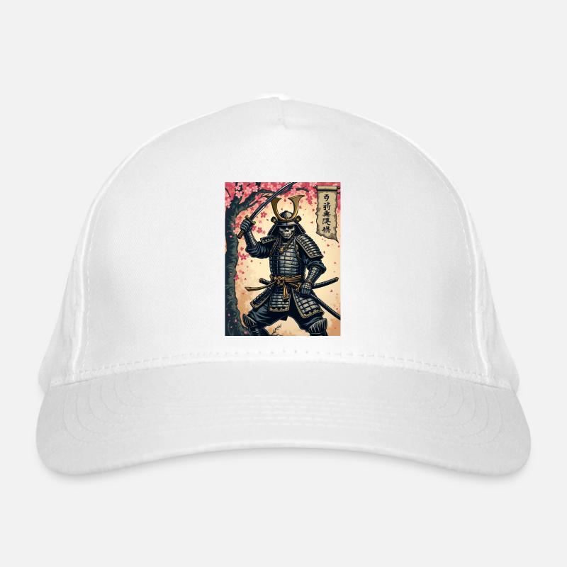 Samouraï squelette dans la forêt de cerisiers en fleurs Casquette classique bio