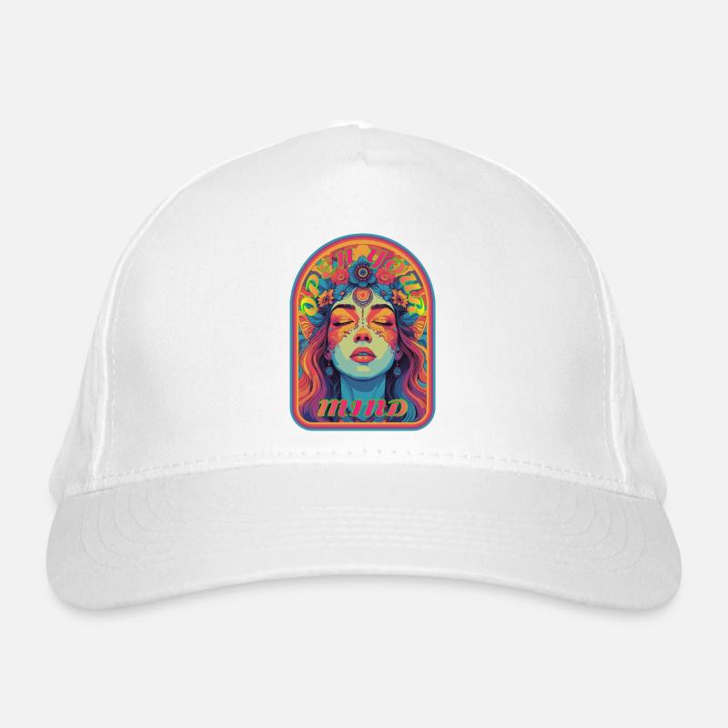 Kandi EDM Open Your Mind Psychedelische Blüte Bio-Baseballkappe