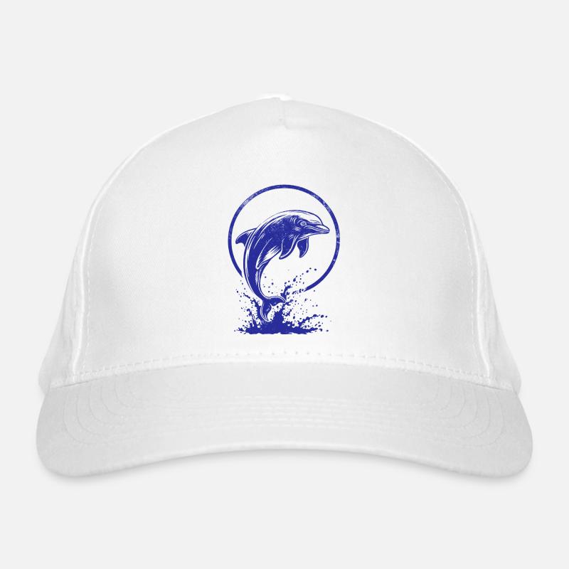 Dolphin logo blue Organic Baseball Cap