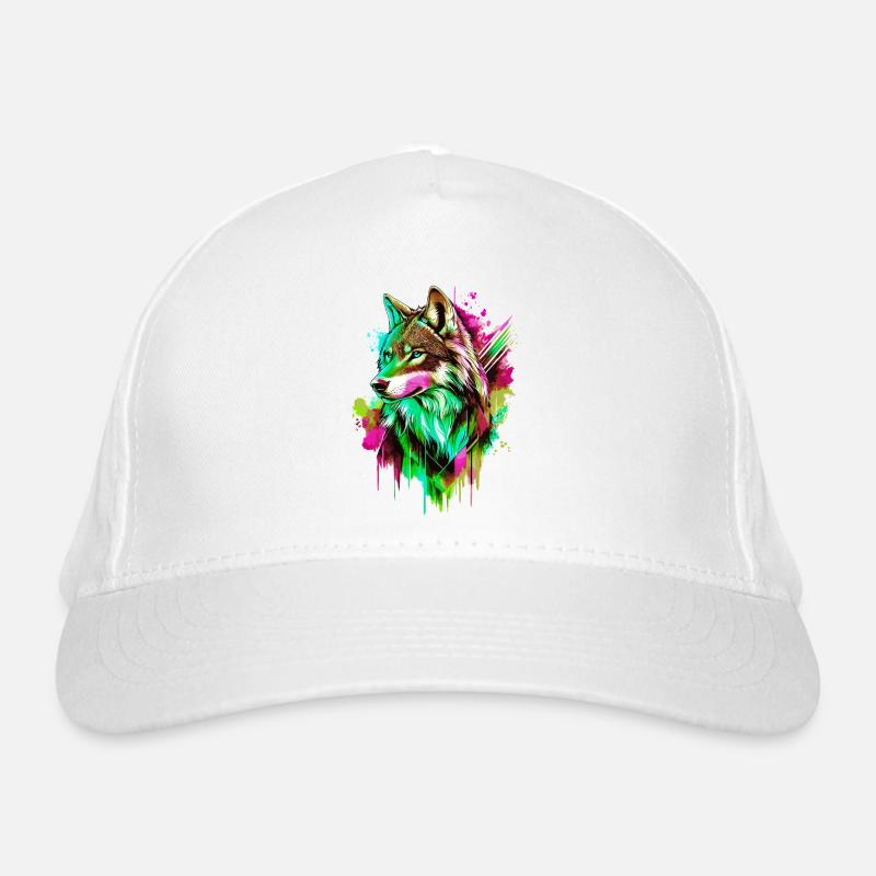 Wolf Wolf Head Predator Forest Nature Wilderness Colorful Organic Baseball Cap