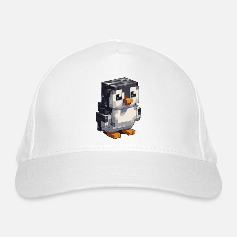 Cute pixel penguin Organic Baseball Cap
