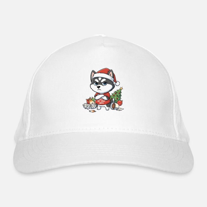 Grim Dog dans le style Husky chaos de Noël Casquette classique bio
