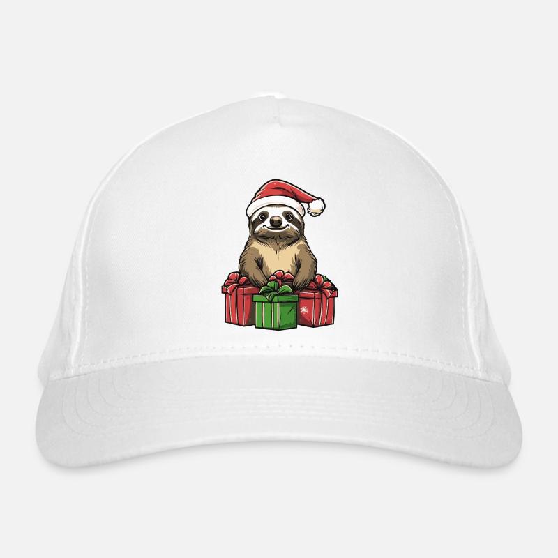Faultier Weihnachten Geschenke Bio-Baseballkappe