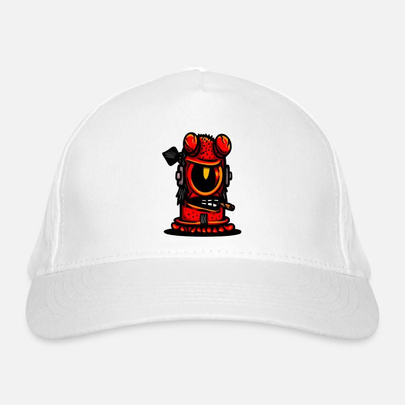 Red Devil Cigar Caricature Organic Baseball Cap