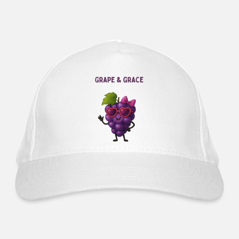 Grape  Grace - Traube mit Herzbrille  Bio-Baseballkappe