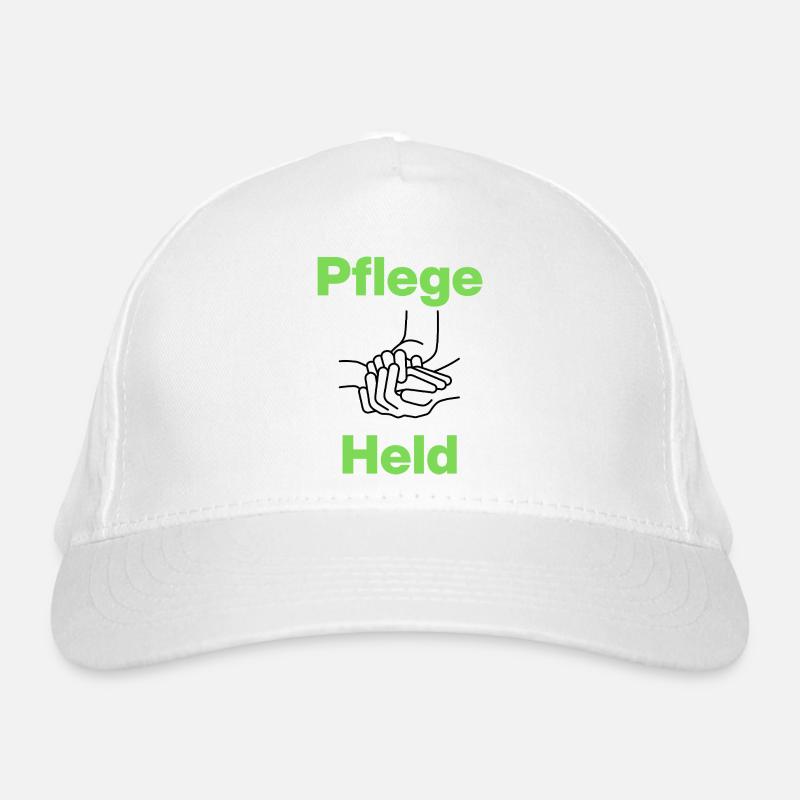 Pflegeheld, Hände, mit Herz, Pfleger, Pflegerin Bio-Baseballkappe
