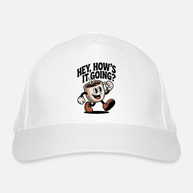 Lachender Kaffeebecher Bio-Baseballkappe