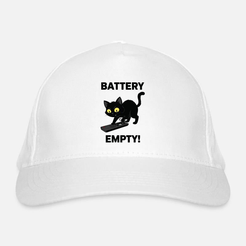 Battery Empty Chat Télécommande Humour Casquette classique bio