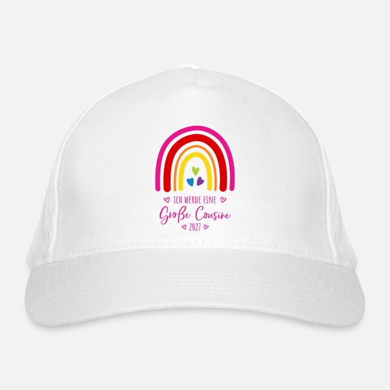 Ich werde eine Große Cousine 2027 Regenbogen Bio-Baseballkappe